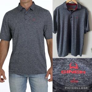 Cinch Arenaflex short sleeve performance polo shirt grey blue heathered Large